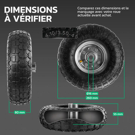 Roues 4.10/3.50-4 jante acier – dimensions à vérifier MoovMoov