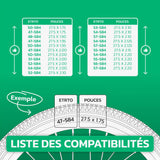 Tableau de compatibilité des tailles de pneus et ETRTO – chambre à air 27,5 pouces MoovMoov