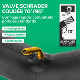 Valve Schrader coudée de Chambre à air 12 pouces MoovMoov